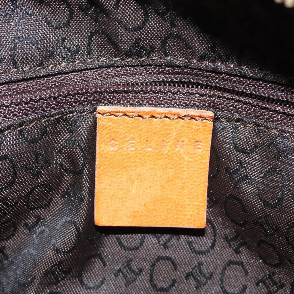Celine C Macadam Handbag Suede And Leather Brown Suede Handbag