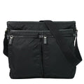 Prada Double Pocket Zip Messenger Tessuto Black Nylon Shoulder Bag Bag