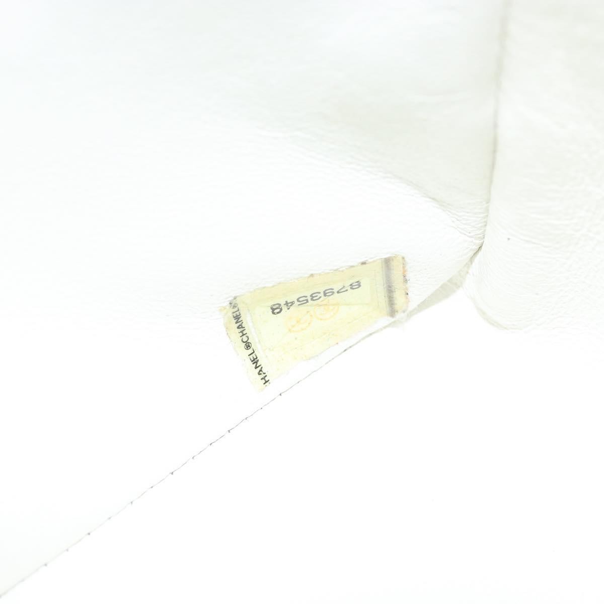 Chanel Vintage Punched Edge Classic Single Flap Bag Quilted Lambskin White Leather Shoulder Bag Bag