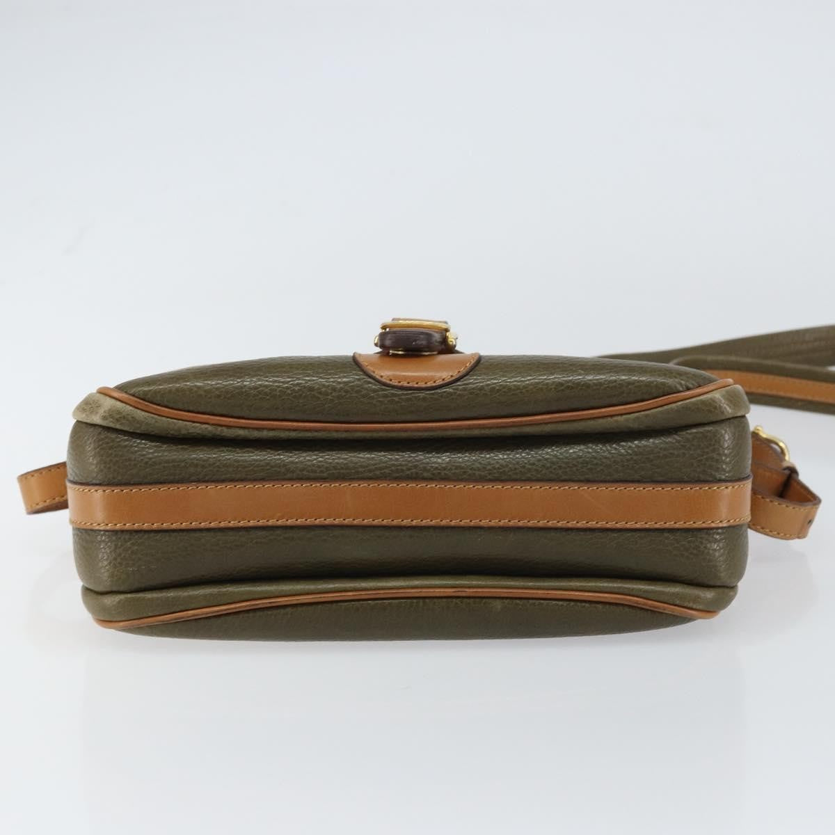 Celine Vintage Shoulder Bag Leather Khaki Leather Shoulder Bag Bag