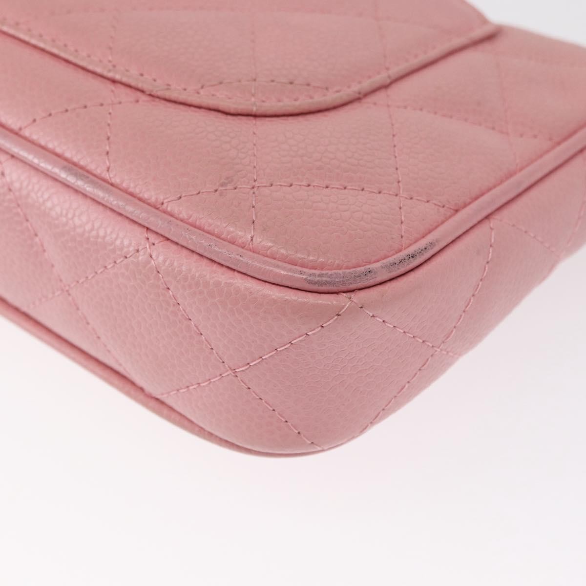 Chanel Timeless Cc Chain Shoulder Bag Quilted Caviar Pink Leather Shoulder Bag Bag