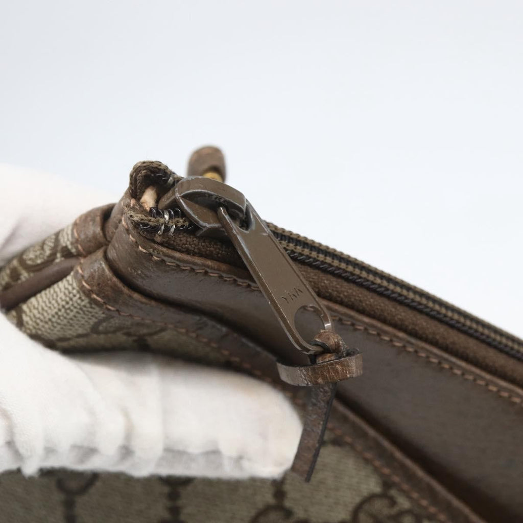 Gucci Vintage Web Crossbody Bag Gg Coated Canvas Beige Canvas Shoulder Bag Bag (Pre-Owned)