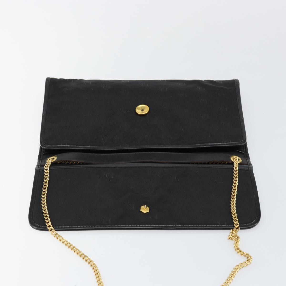 Christian Dior Vintage Cd Chain Flap Shoulder Bag Diorissimo Canvas Black Nylon Shoulder Bag Bag (Pre-Owned)