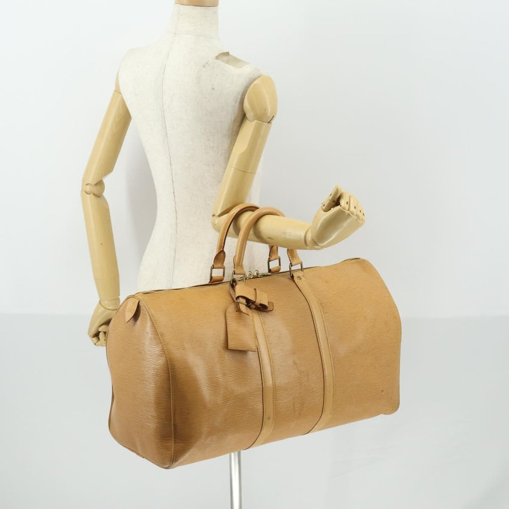 Louis Vuitton Keepall Bag Epi Leather Beige Leather Travel Bag