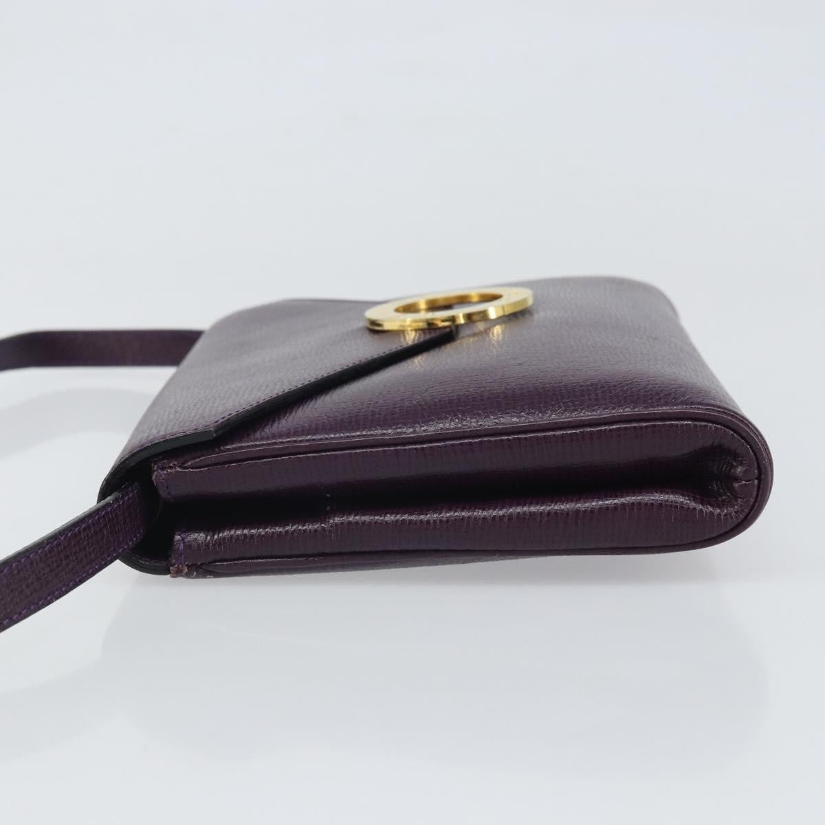 Celine Circle Logo Shoulder Bag Leather Purple Leather Shoulder Bag Bag
