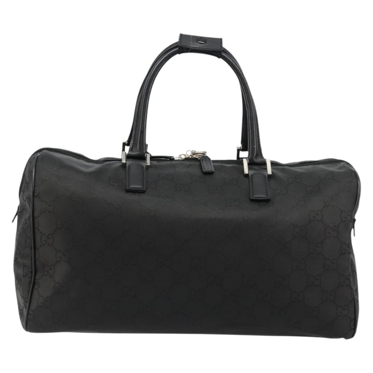 Gucci Duffle Bag Jumbo Gg Embossed Leather Black Pvc Handbag (Pre-Owned)
