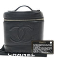 Chanel Vintage Timeless Cosmetic Case Caviar Black Leather Handbag
