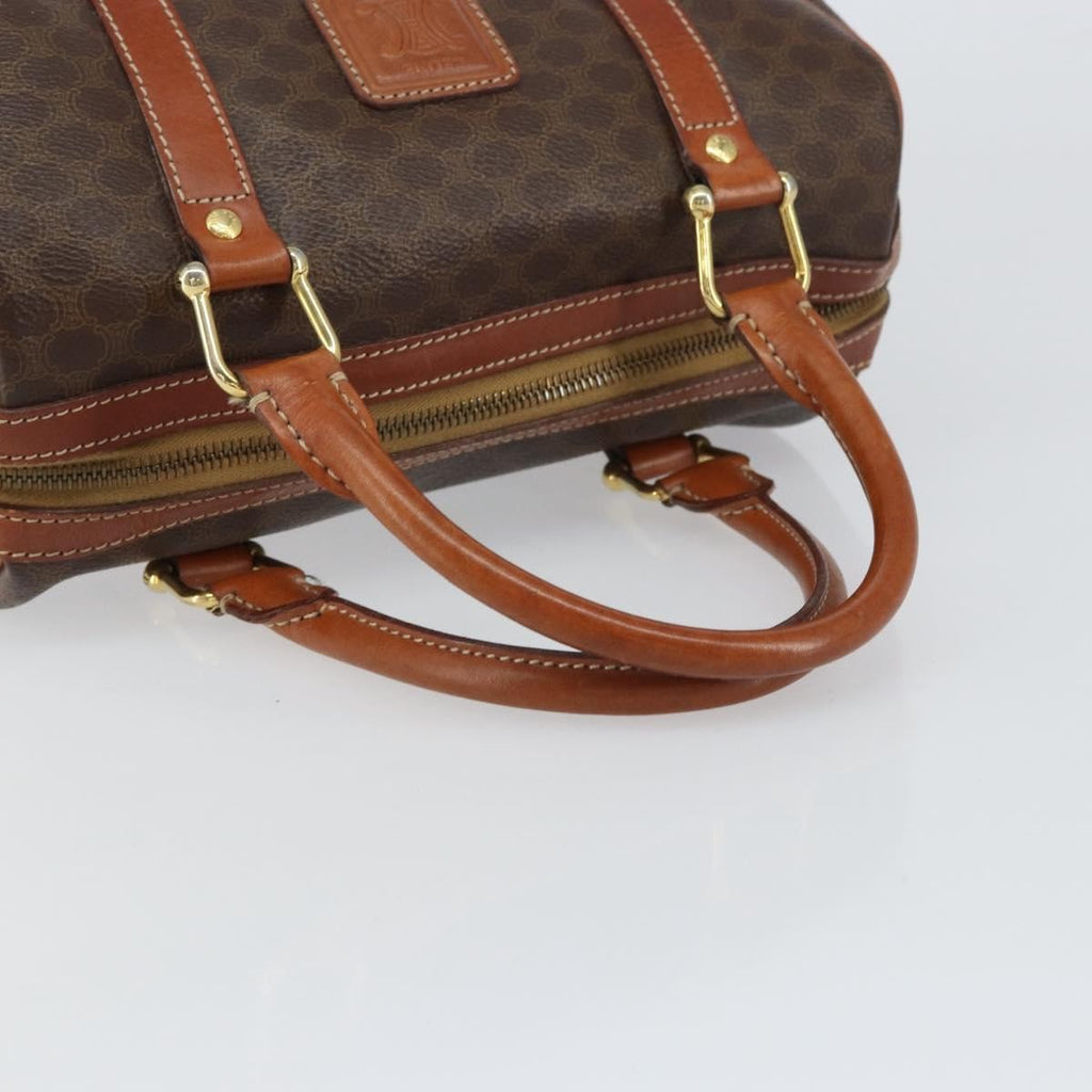 Celine Vintage Macadam Handbag Canvas And Leather Brown Canvas Handbag