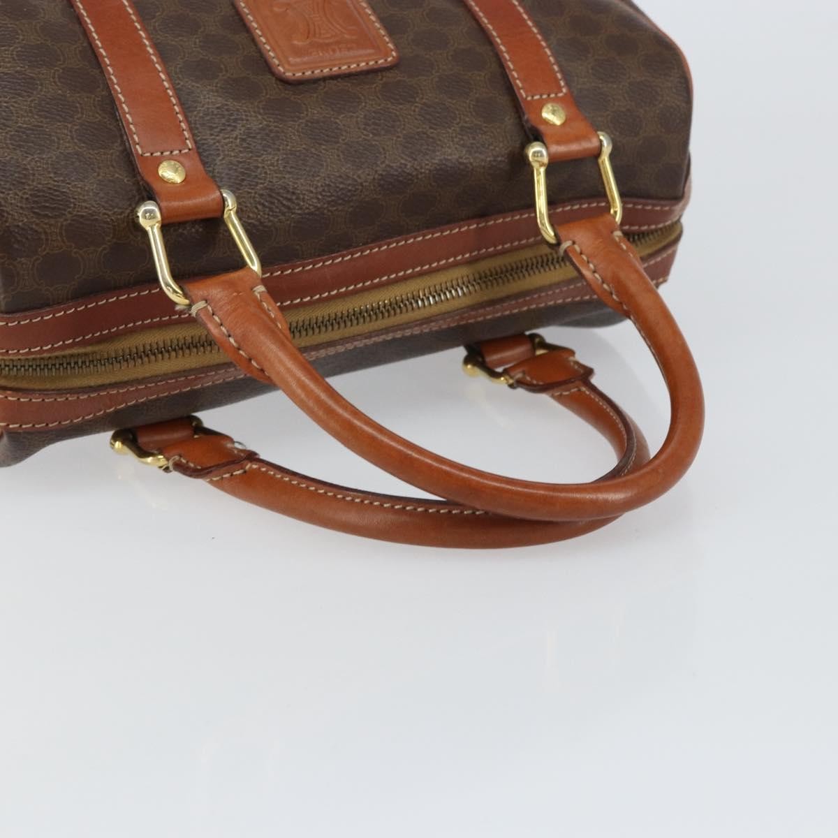 Celine Vintage Macadam Handbag Canvas And Leather Brown Canvas Handbag