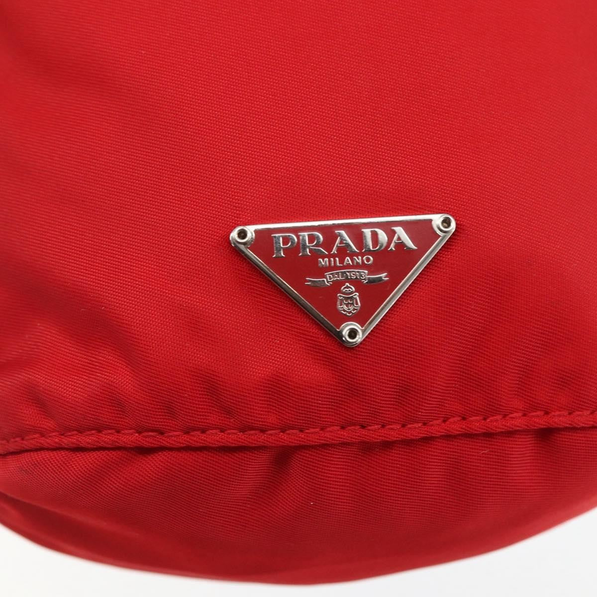Prada Drawstring Wristlet Bucket Bag Tessuto Red Nylon Clutche & Pouche Bag