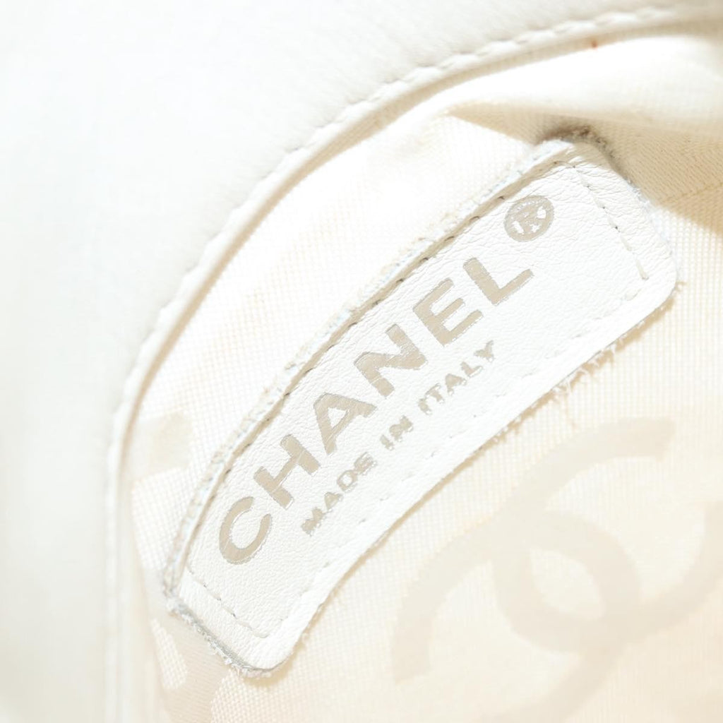 Chanel Cambon Flap Crossbody Bag Quilted Lambskin White Leather Shoulder Bag Bag