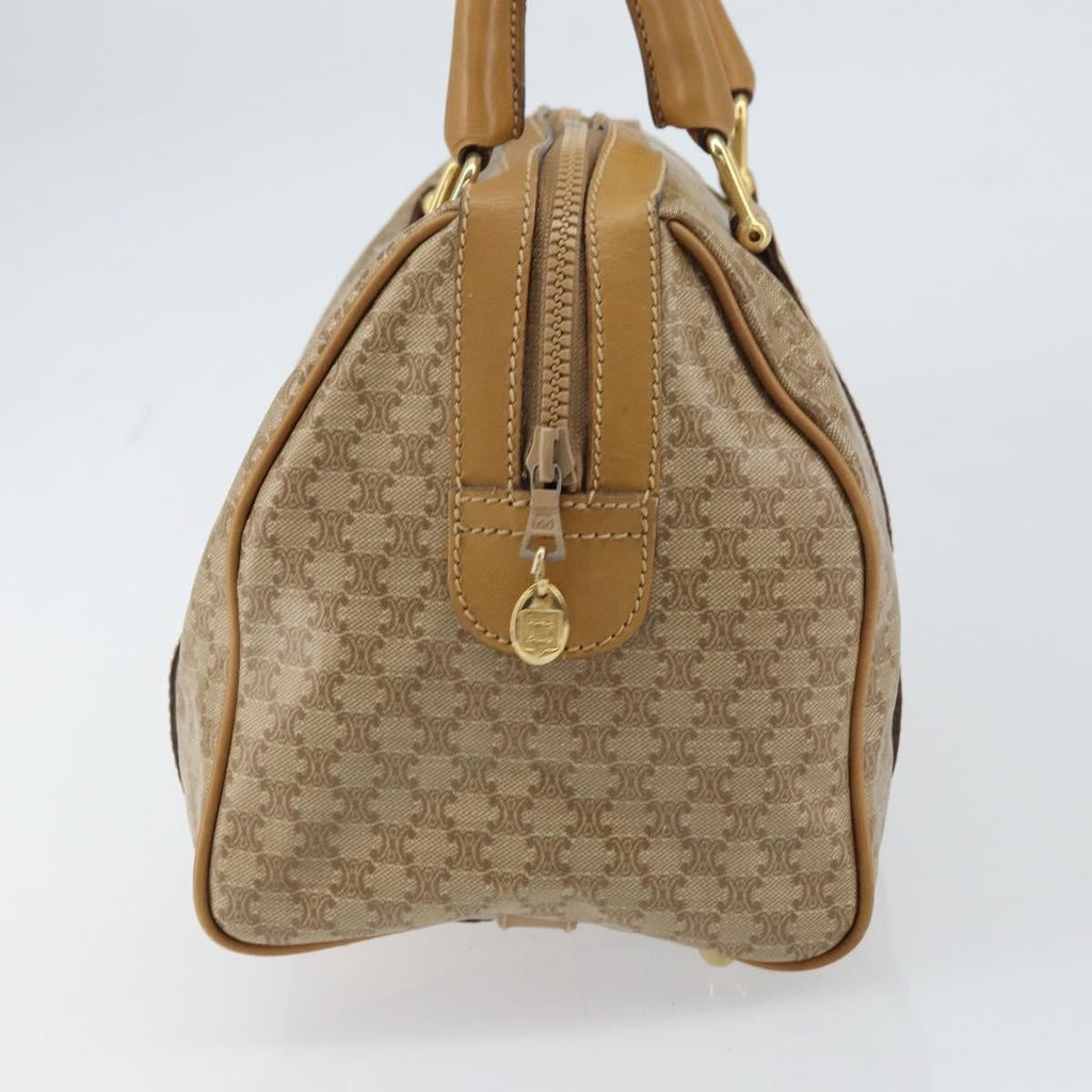 Celine Vintage Macadam Handbag Canvas And Leather Beige Canvas Handbag