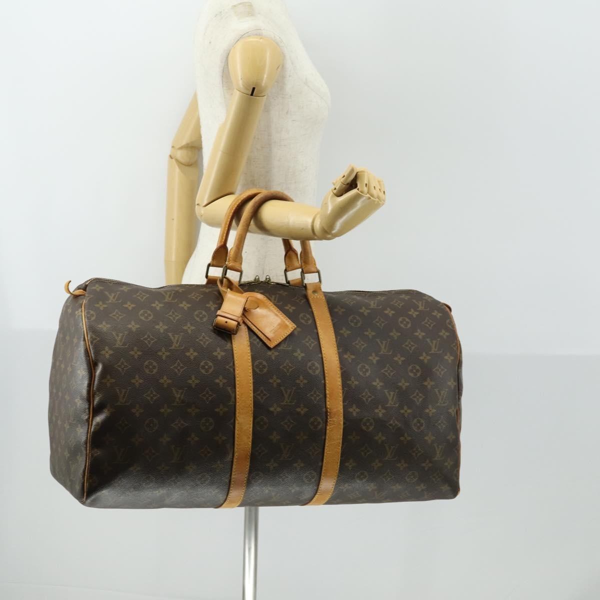 Louis Vuitton Keepall Bag Monogram Canvas Brown Canvas Travel Bag