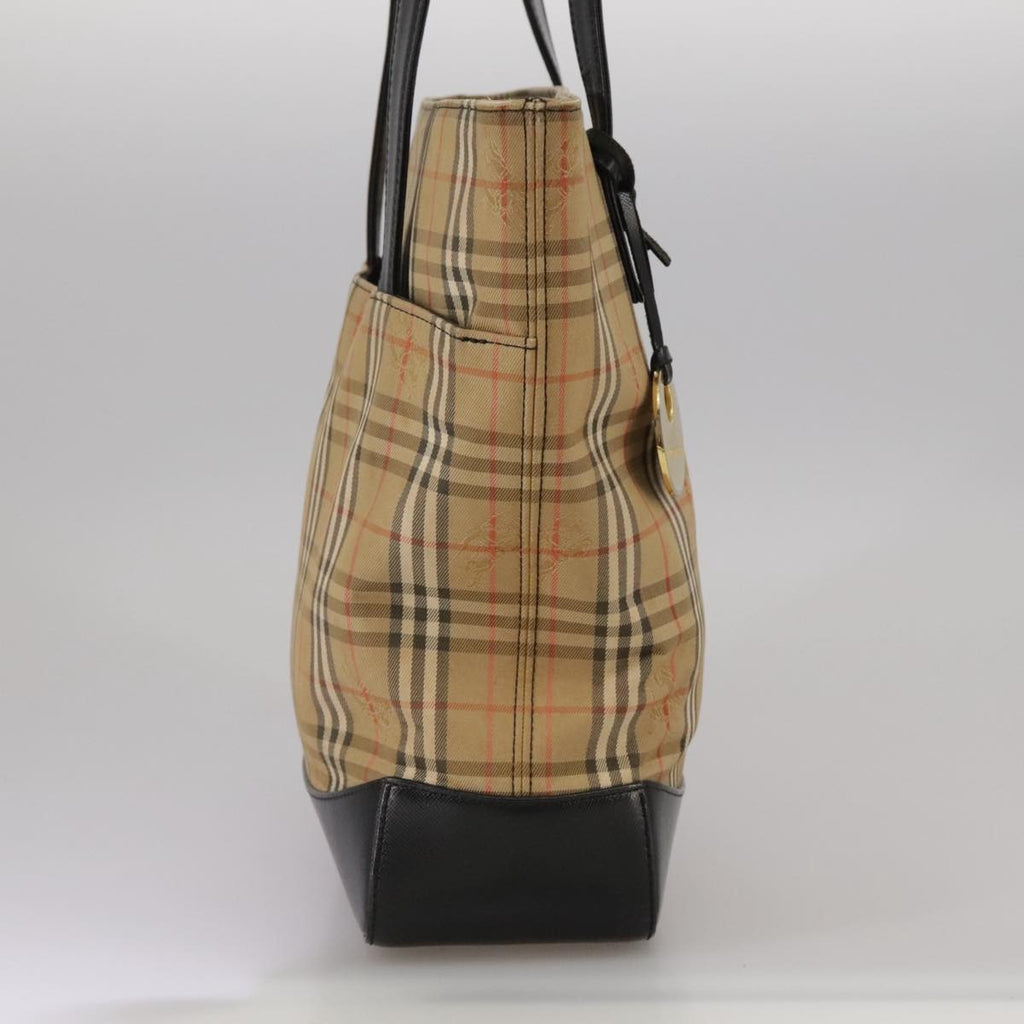 Burberry Nova Check Tote Canvas And Leather Beige Canvas Tote Bag