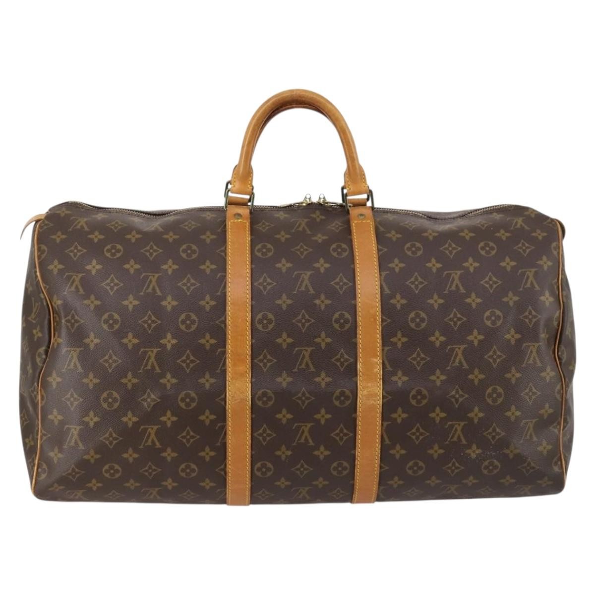 Louis Vuitton Keepall Bag Monogram Canvas Brown Canvas Travel Bag