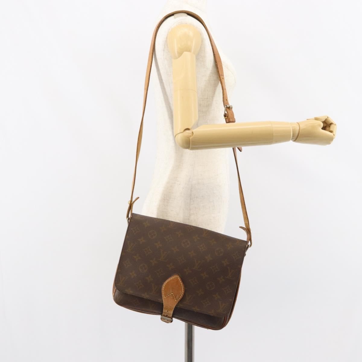 Louis Vuitton Cartouchiere Handbag Monogram Canvas Brown Canvas Shoulder Bag