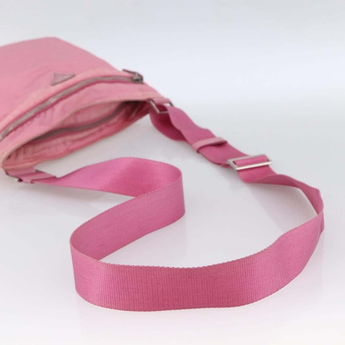 Prada Front Pocket Messenger Bag Tessuto Pink Nylon Shoulder Bag Bag