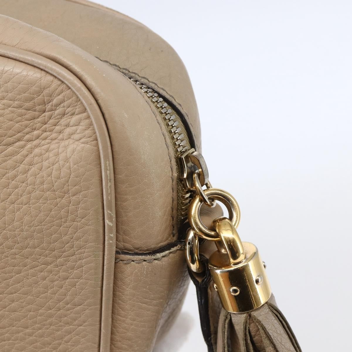 Gucci Soho Disco Crossbody Bag Leather Beige Leather Shoulder Bag Bag (Pre-Owned)