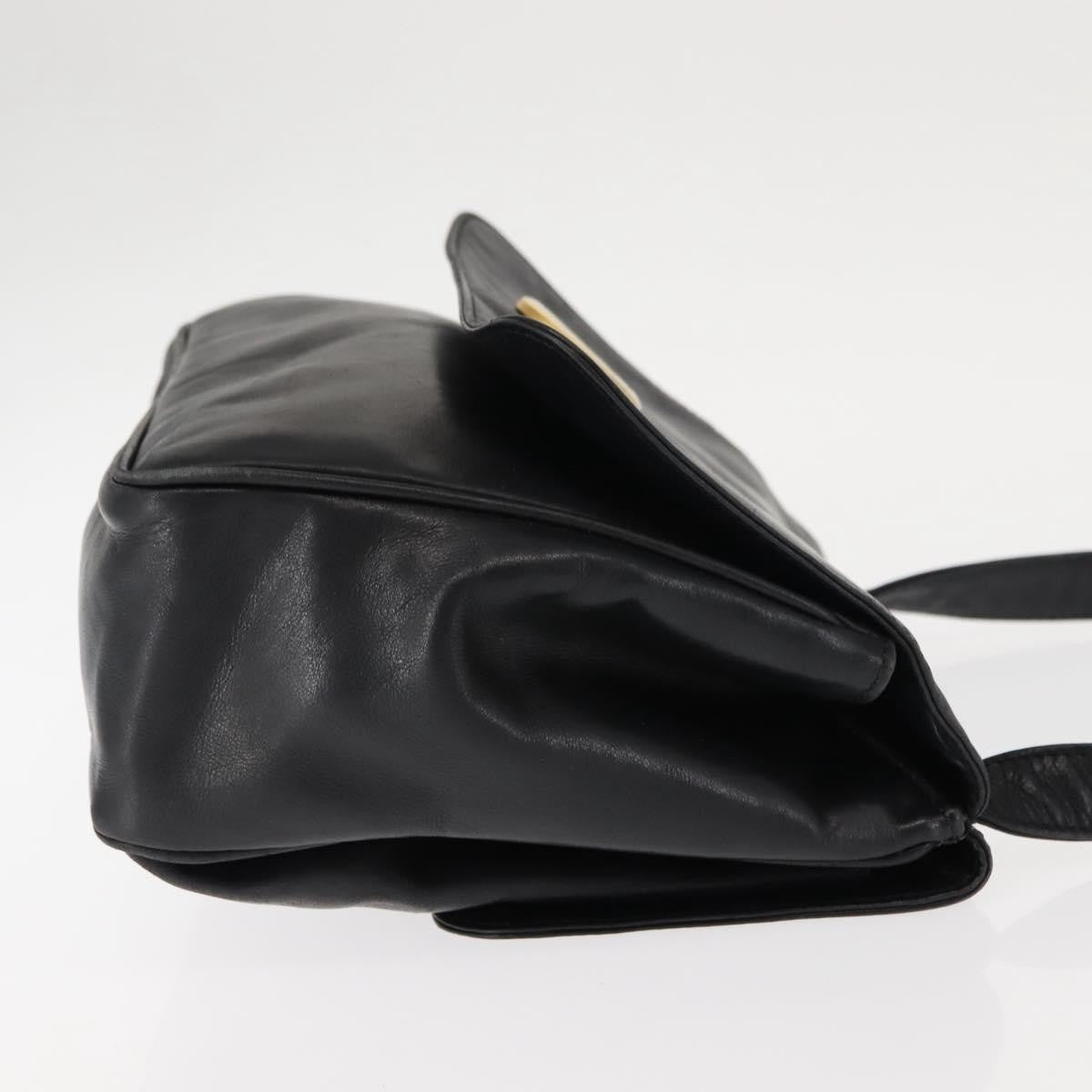 Celine Circle Logo Leather Black Leather Shoulder Bag Bag