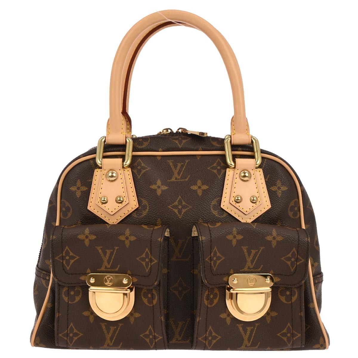 Louis Vuitton Manhattan Handbag Monogram Canvas Brown Canvas Handbag