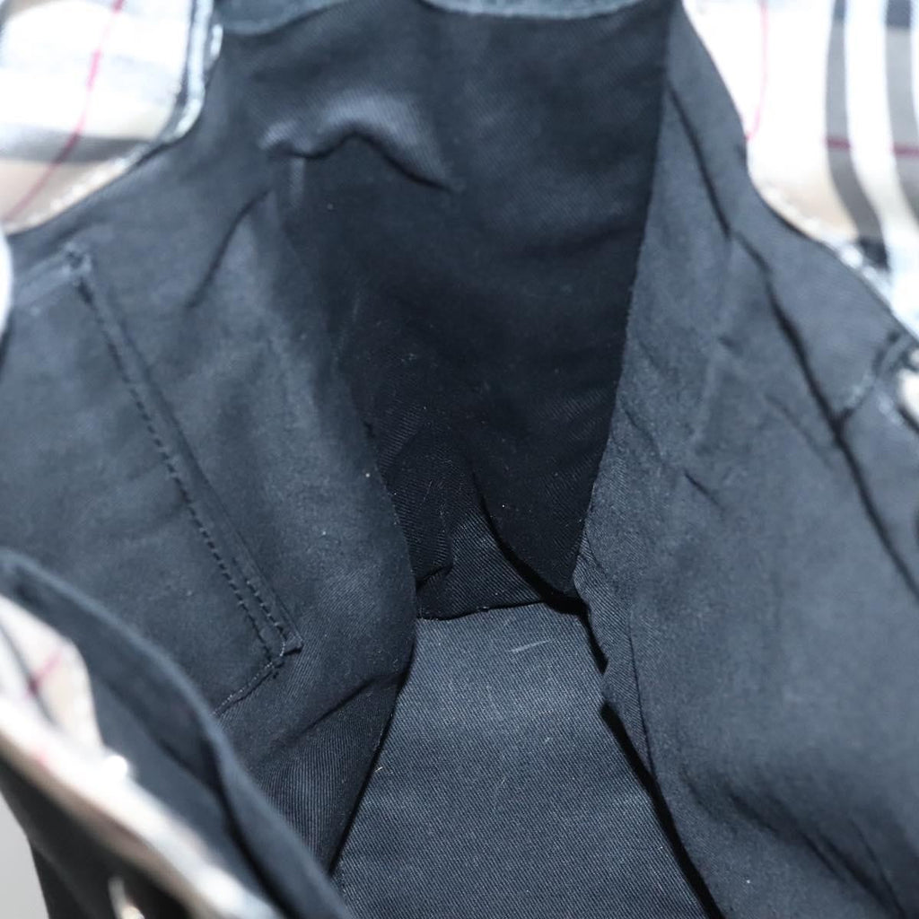 Burberry Nova Check Tote Canvas Check Pattern Black Canvas Tote Bag