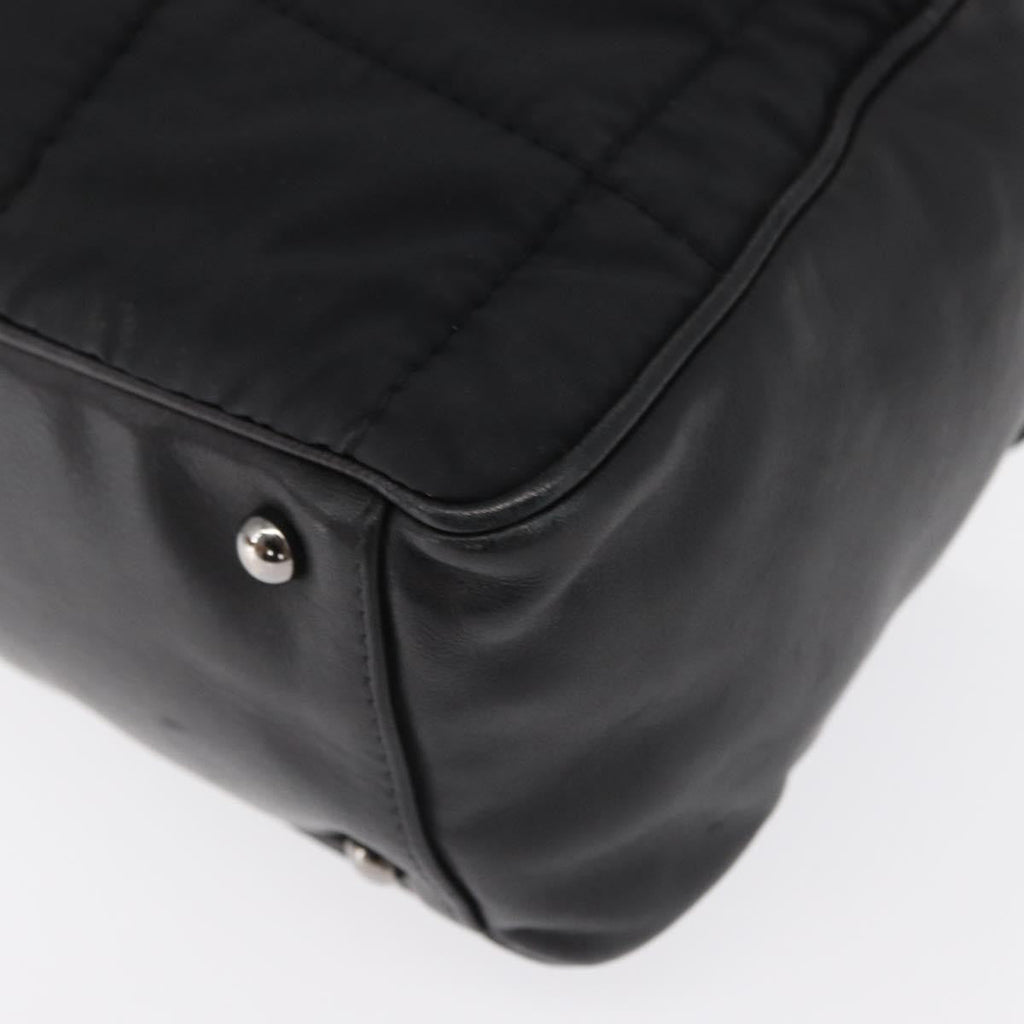 Chanel Square Stitch Boston Bag Quilted Nylon Black Nylon Travel Bag Bag