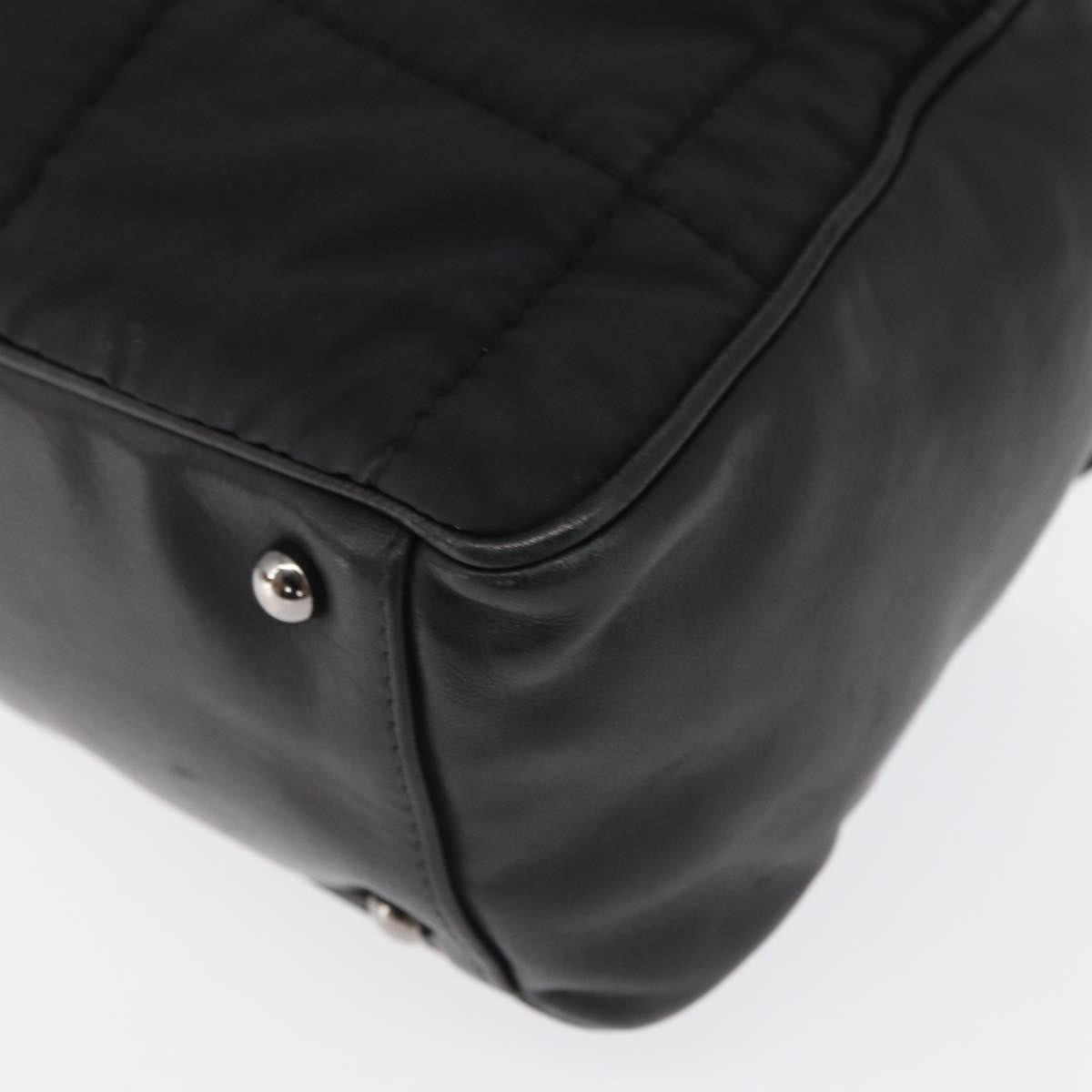 Chanel Square Stitch Boston Bag Quilted Nylon Black Nylon Travel Bag Bag