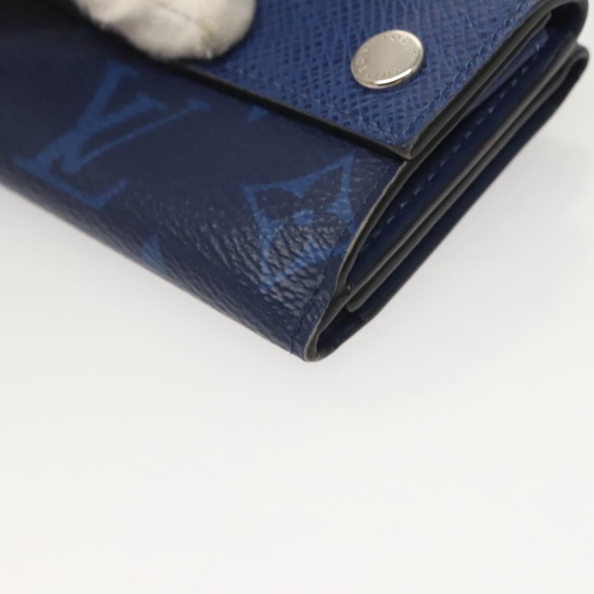 Louis Vuitton Discovery Wallet Monogram Taigarama Blue Leather Wallets Accessory