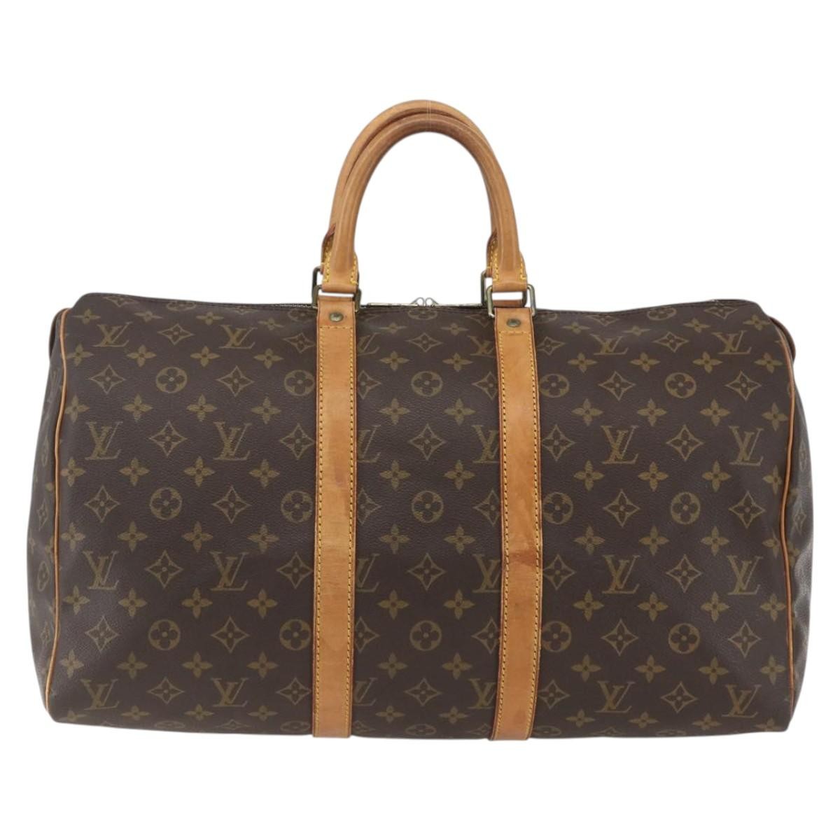 Louis Vuitton Keepall Bag Monogram Canvas Brown Canvas Travel Bag