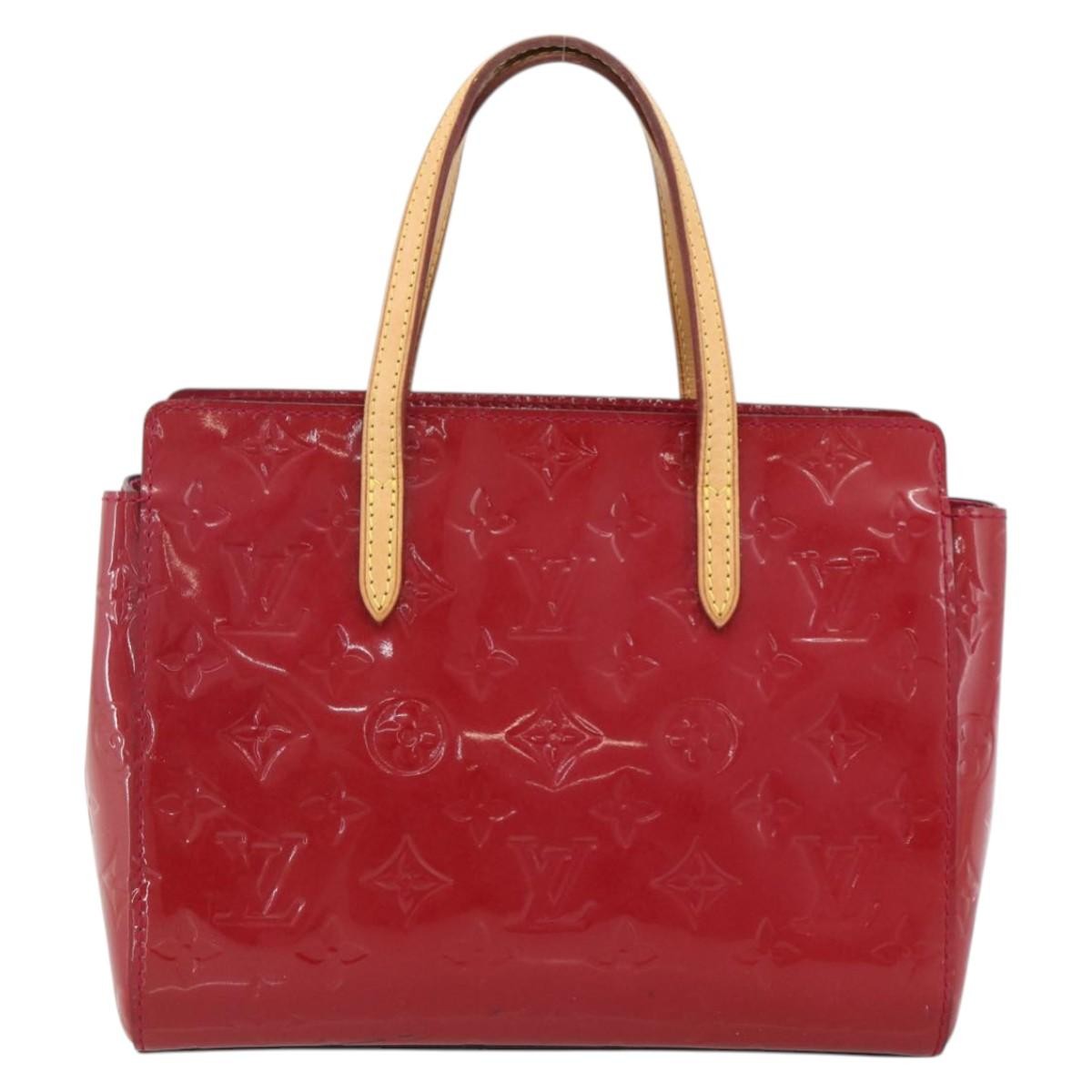 Louis Vuitton Catalina Handbag Monogram Vernis Pink Patent_Leather Tote Bag