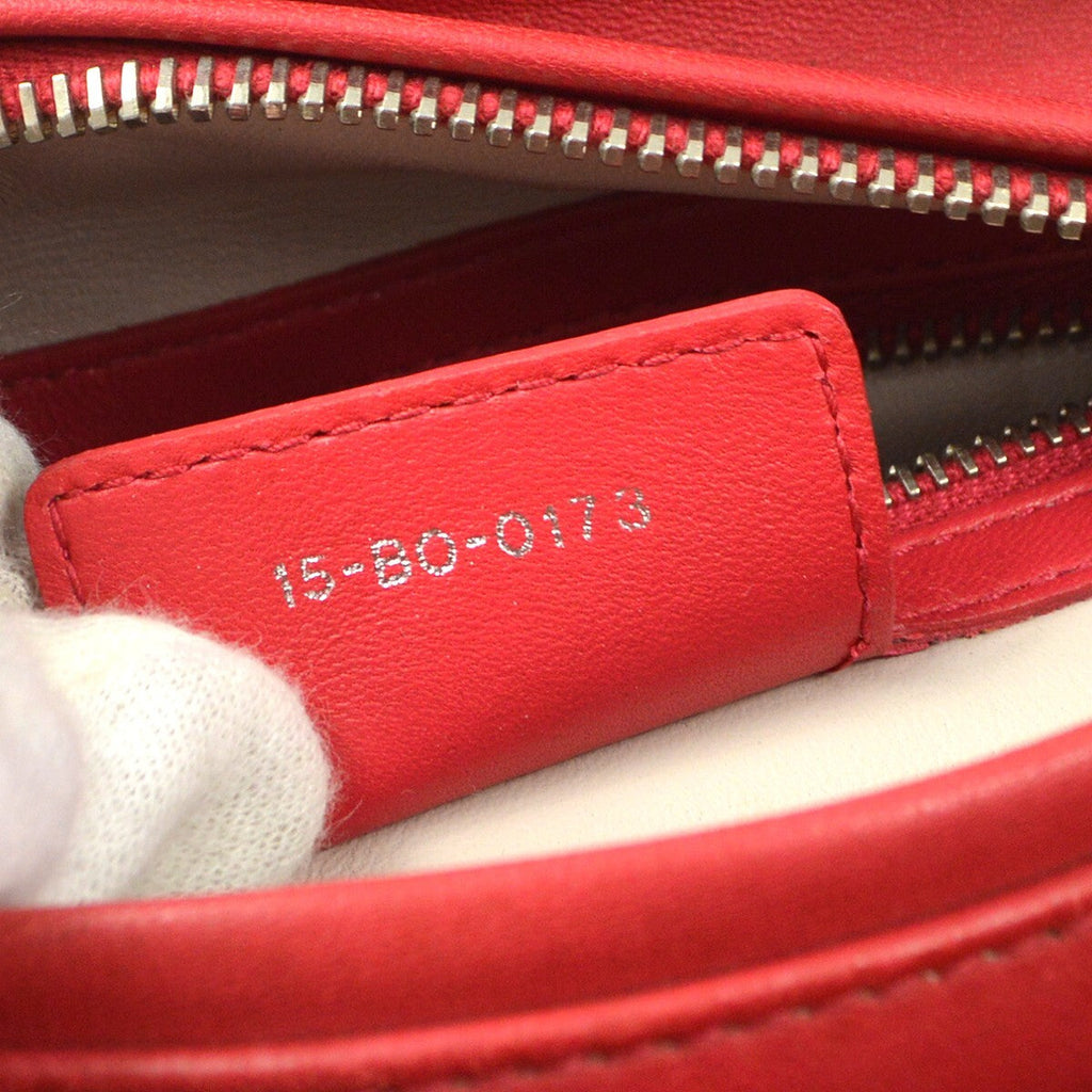 Christian Dior Bicolor Lady Dior Bag Cannage Quilt Lambskin Pink Leather Handbag (Pre-Owned)