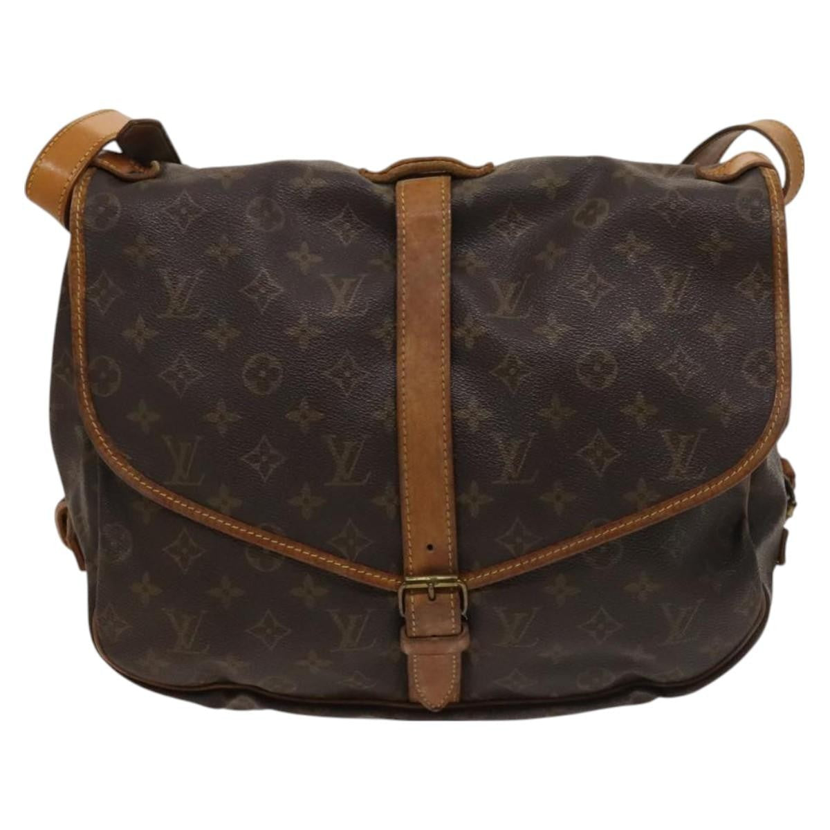 Louis Vuitton Saumur Handbag Monogram Canvas Brown Canvas Shoulder Bag