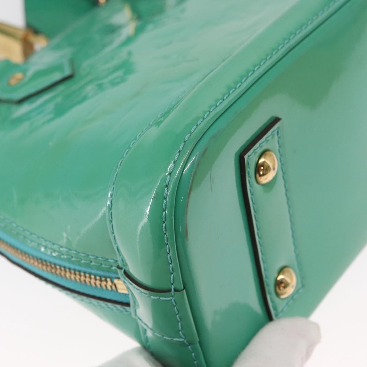 Louis Vuitton Alma Handbag Monogram Vernis Blue Patent_Leather Handbag