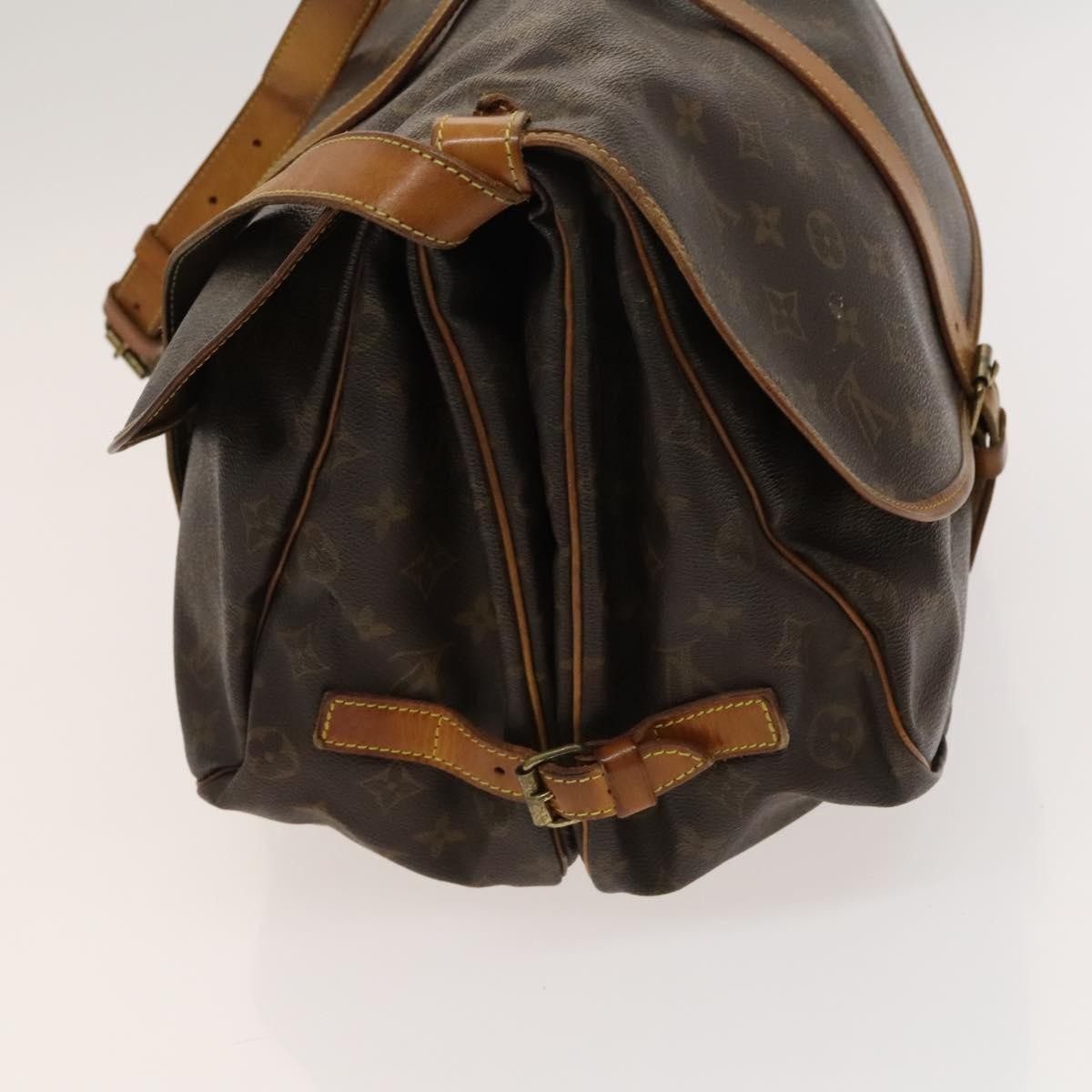 Louis Vuitton Saumur Handbag Monogram Canvas Brown Canvas Shoulder Bag