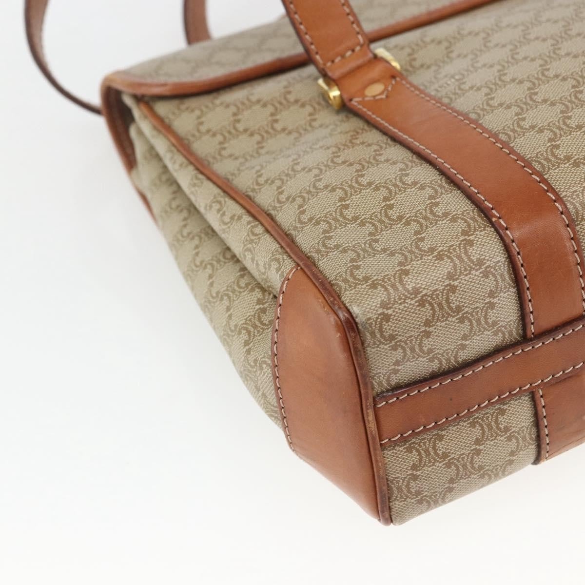 Celine Vintage Macadam Handbag Canvas And Leather Beige Canvas Handbag
