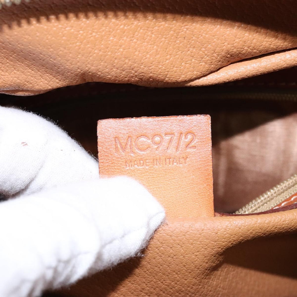 Celine Macadam Handbag Macadam With Leather Brown Canvas Handbag