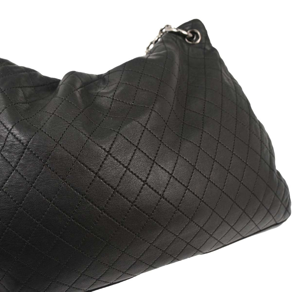 Chanel Flap Shoulder Bag Leather Black Leather Handbag