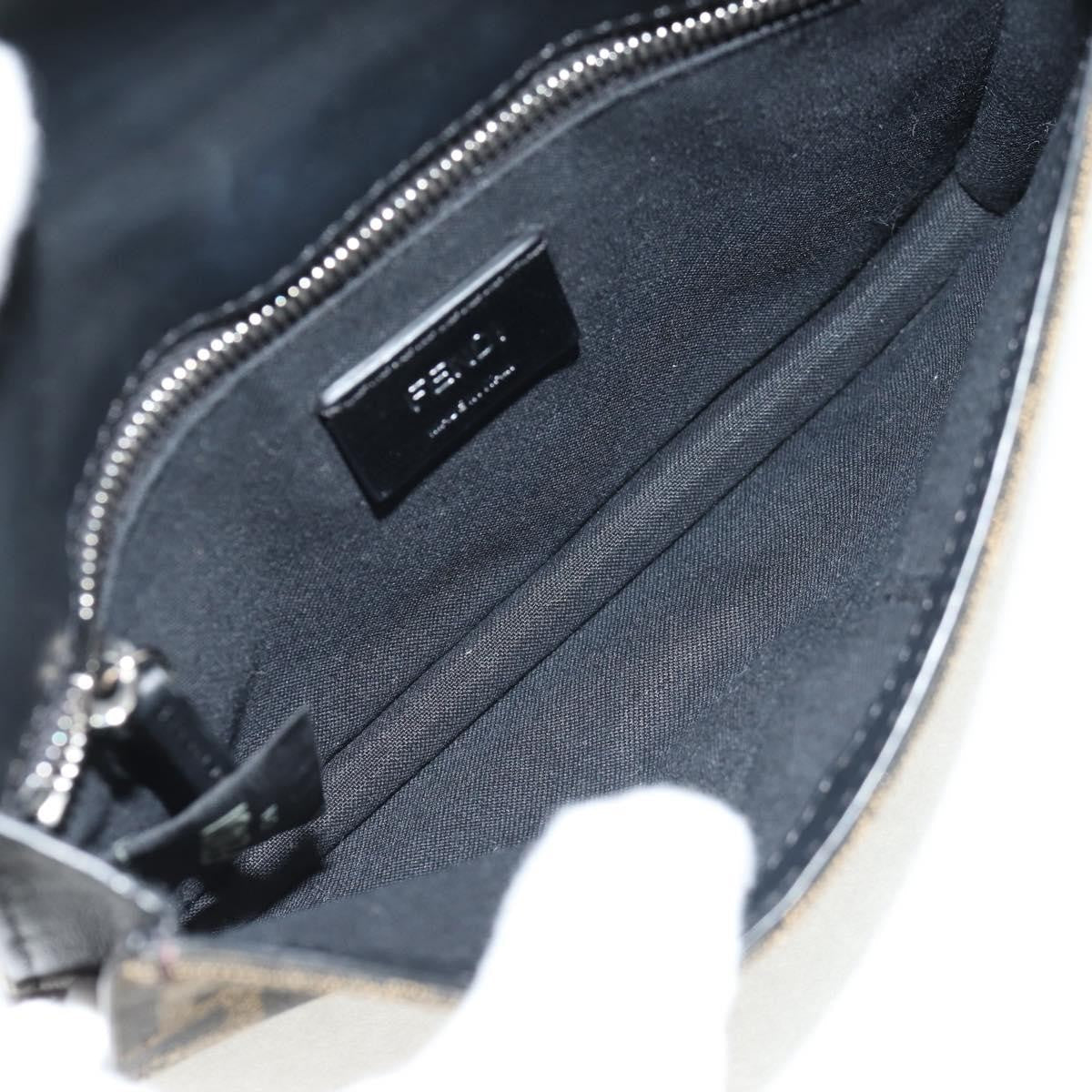 Fendi Baguette Convertible Belt Bag Zucca Canvas Black Canvas Bag
