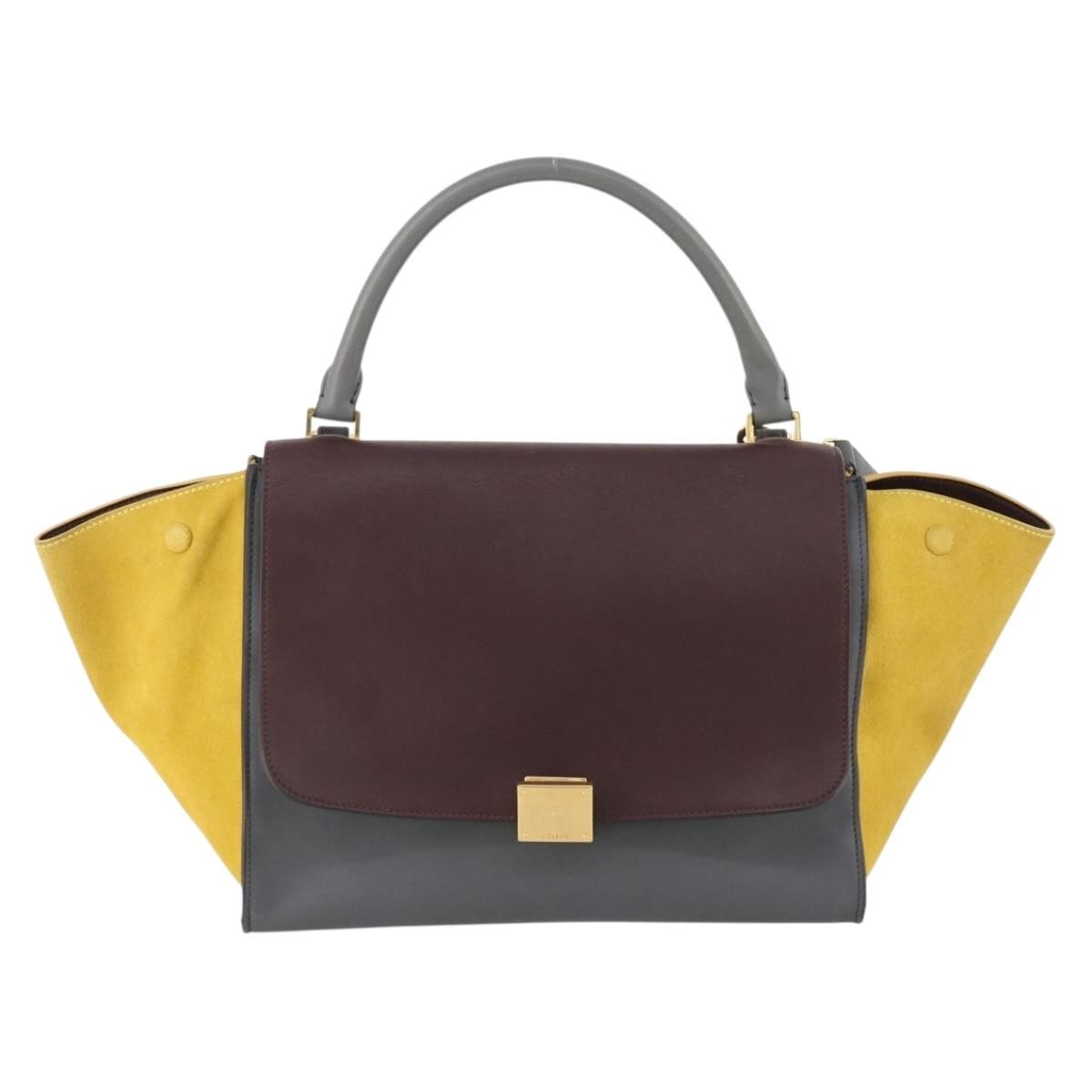 Celine Tricolor Trapeze Bag Leather Multicolour Leather Handbag
