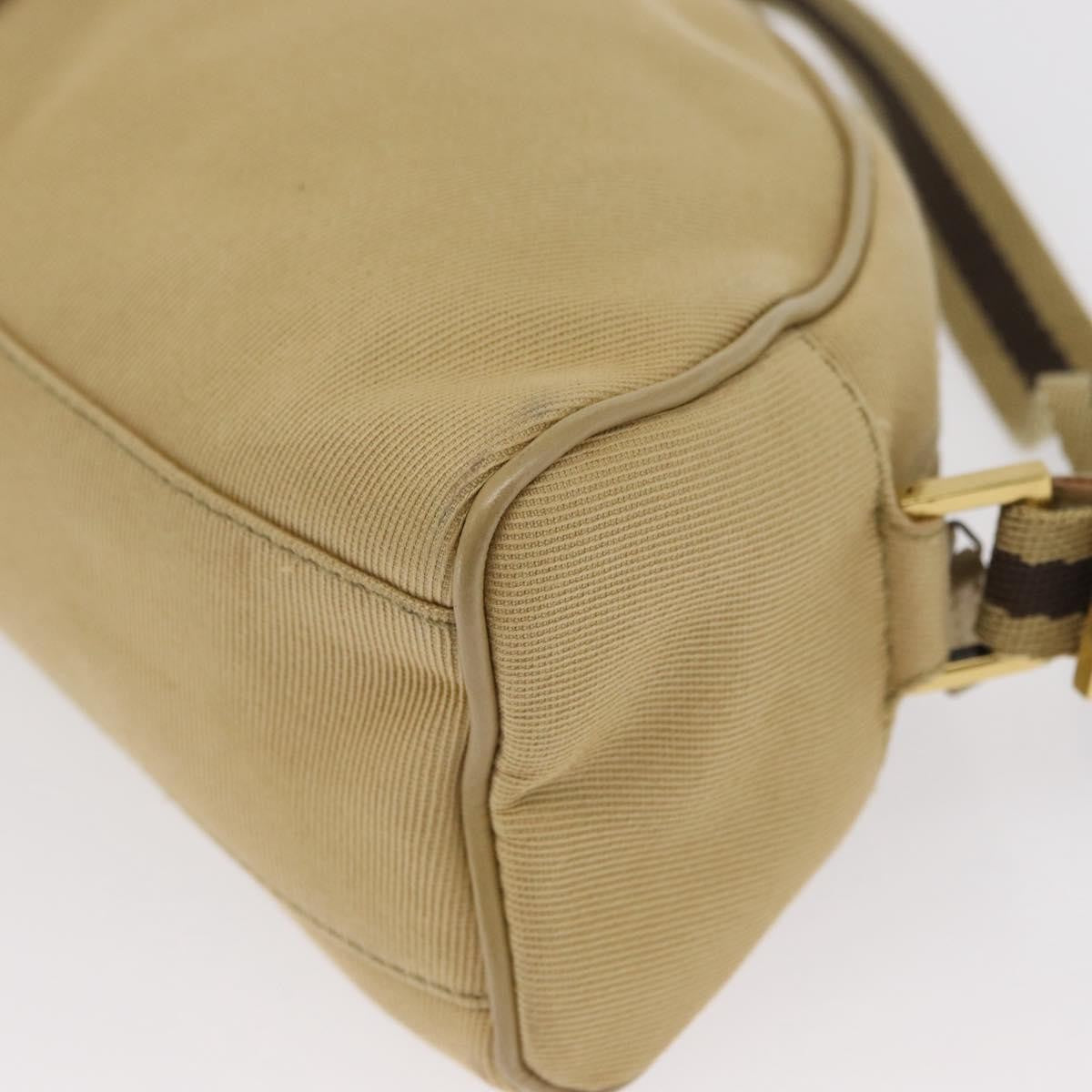 Gucci Vintage Shoulder Bag Canvas Beige Canvas Shoulder Bag Bag (Pre-Owned)