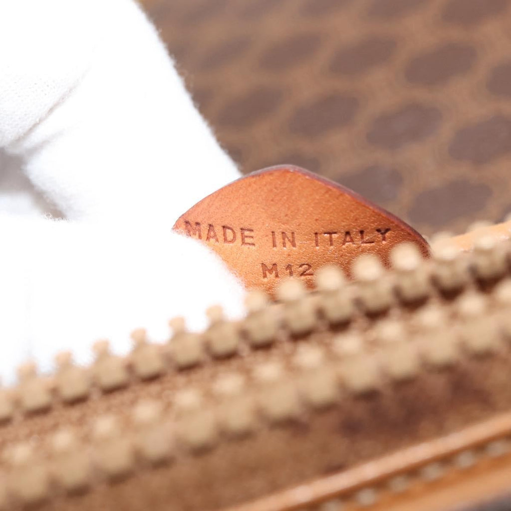 Celine Vintage Macadam Shoulder Bag Canvas Brown Canvas Shoulder Bag Bag