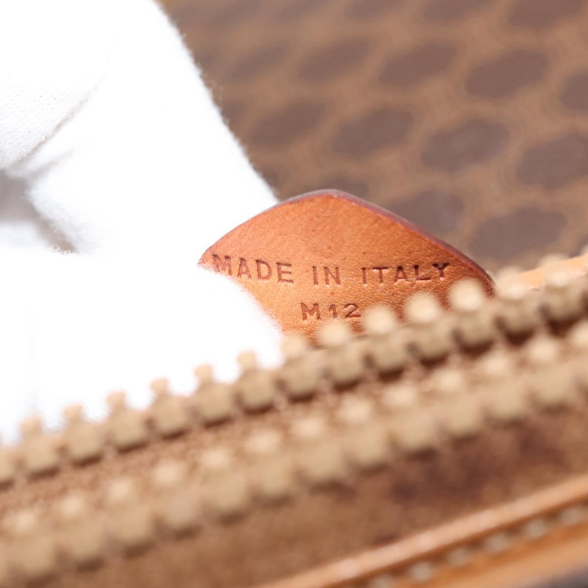 Celine Vintage Macadam Shoulder Bag Canvas Brown Canvas Shoulder Bag Bag