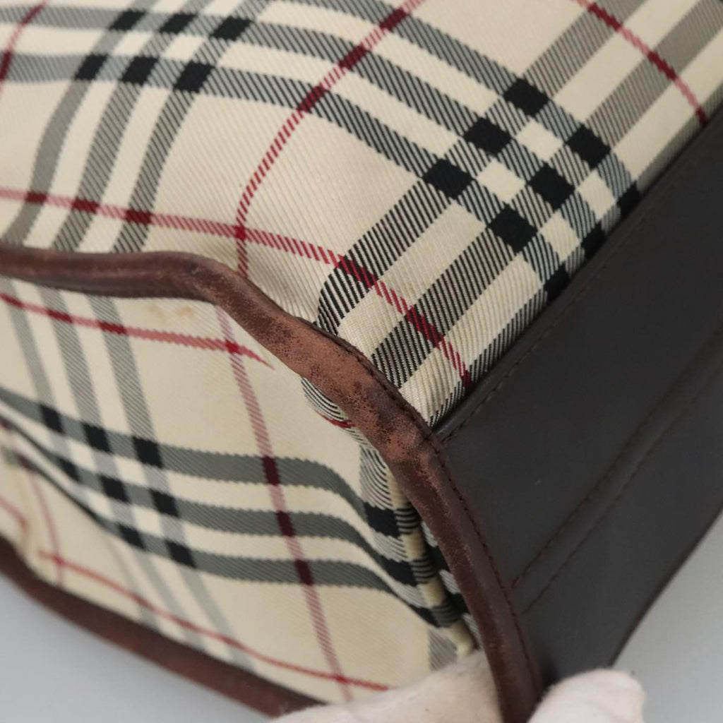 Burberry Nova Check Tote Canvas And Leather Beige Canvas Tote Bag