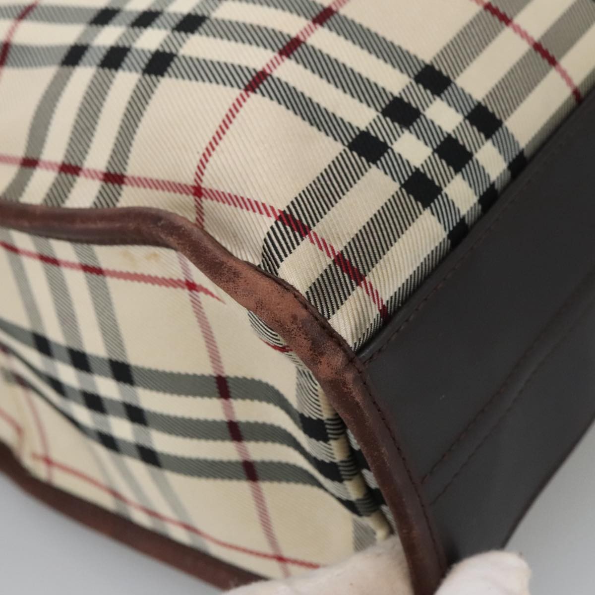 Burberry Nova Check Tote Canvas And Leather Beige Canvas Tote Bag