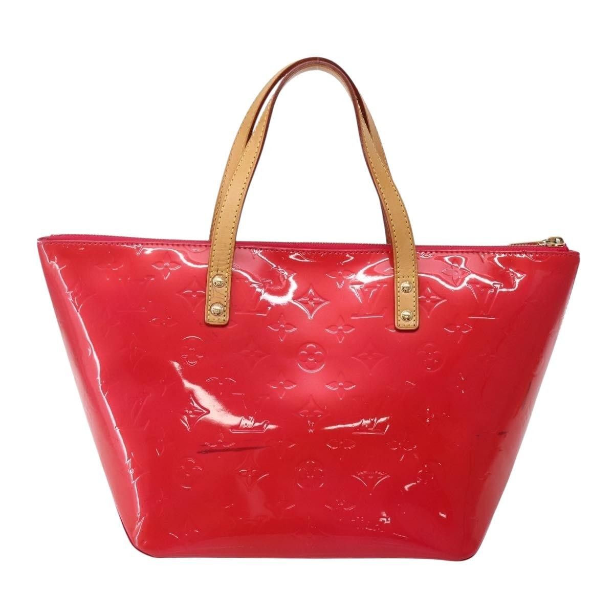 Louis Vuitton Bellevue Handbag Monogram Vernis Pink Patent_Leather Tote Bag