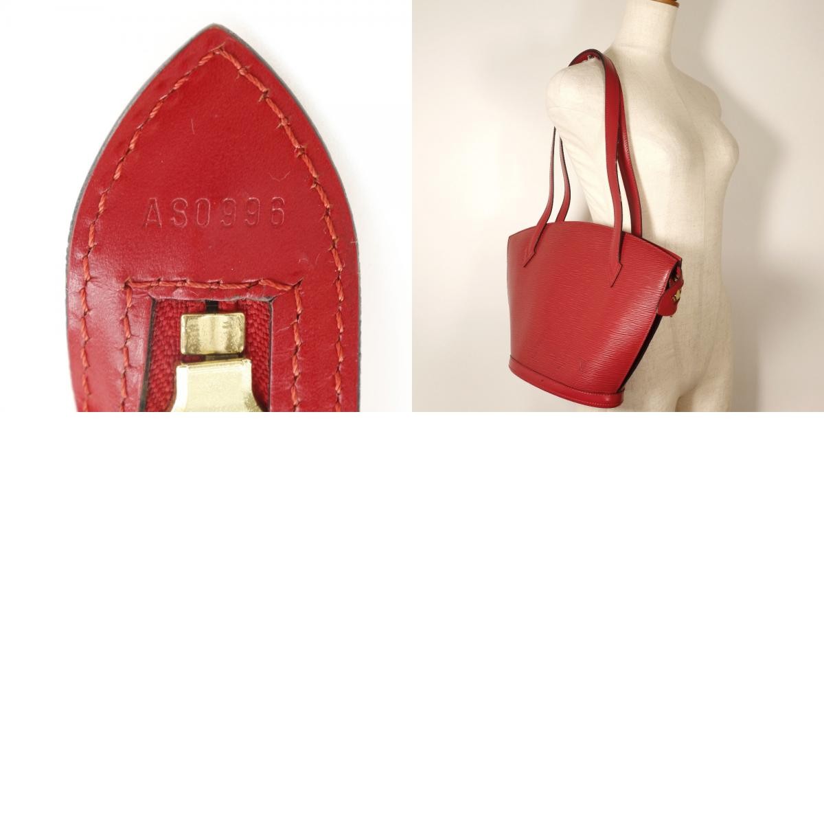 Louis Vuitton Saint Jacques Handbag Epi Leather Red Leather Shoulder Bag