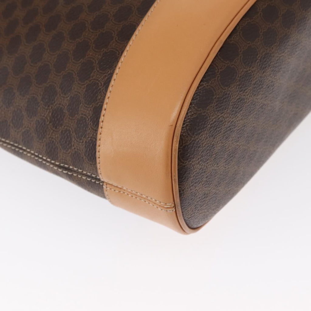 Celine Vintage Macadam Shoulder Bag Canvas And Leather Brown Canvas Shoulder Bag Bag
