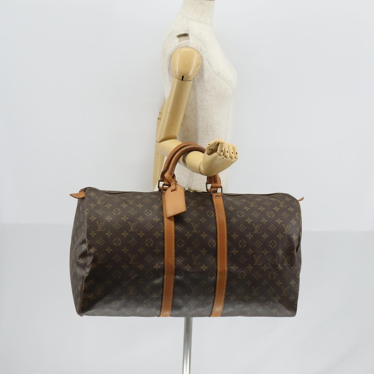Louis Vuitton Keepall Bag Monogram Canvas Brown Canvas Travel Bag