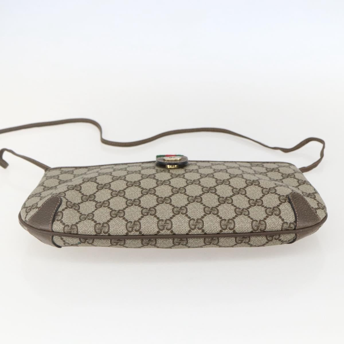 Gucci Vintage Web Crossbody Bag Gg Coated Canvas Beige Canvas Shoulder Bag Bag (Pre-Owned)