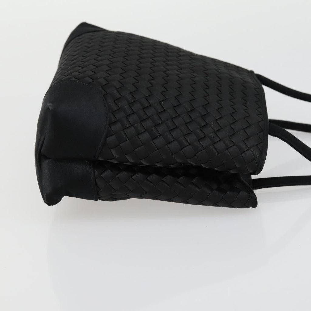 Bottega Veneta Intrecciato Handbag Satin Black Satin Handbag